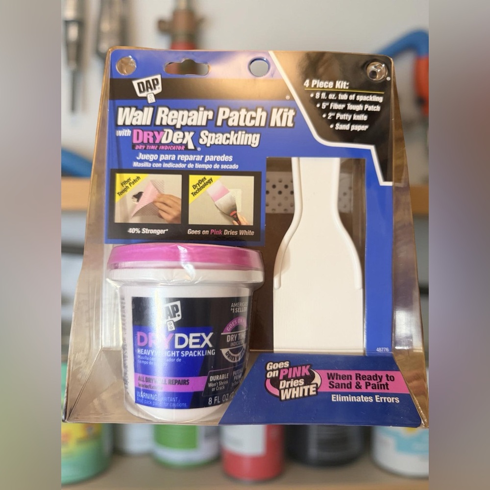 Wall Repair Patch Kit with DRYDex Spackling - Pink and White